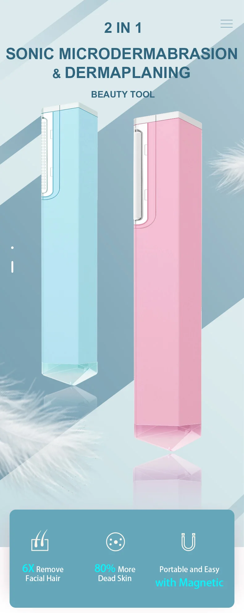  Wireless Charging dermaplaning and hair remover tool dermaplane skincare