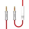 aux cable with mic spring 3.5mm microphone audio cable controlled audio connection cable