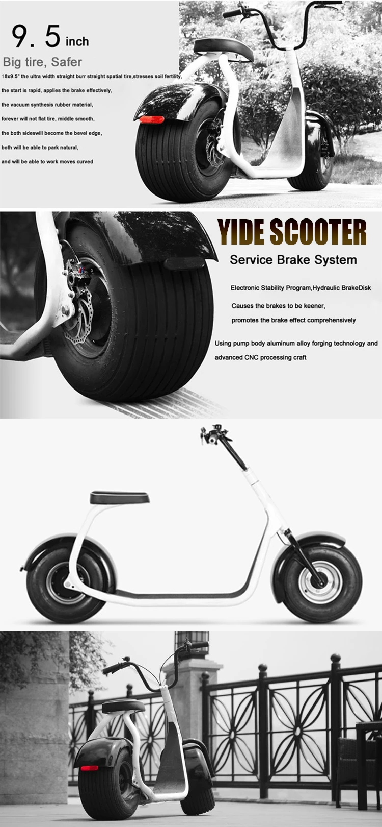 Holland Warehouse European Warehouse Stock 800W 1000W 1500W Electric Scooter Citycoco With EEC