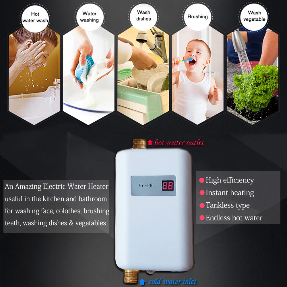 3000 W 110 V Toilet Water Heater For Washing Hands Plastic Water Heater