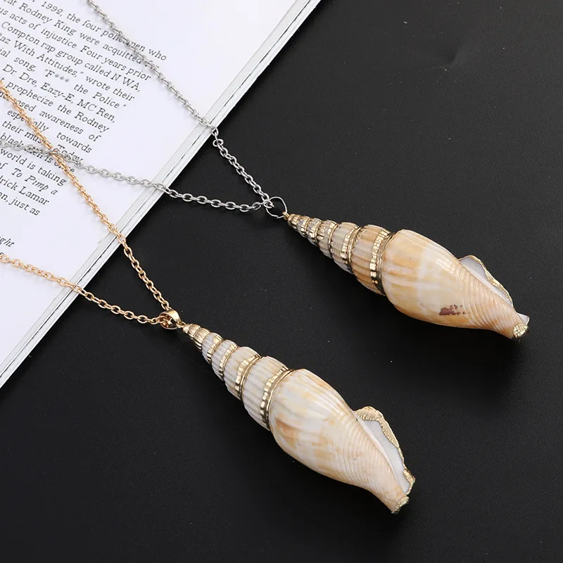 Beautiful Beach Freshwater Shell  conch  Gemstone PENDANT necklace c6 