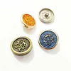 Round Embossed Metal Frame Zinc Alloy Customized Engraved Golden Metal Button