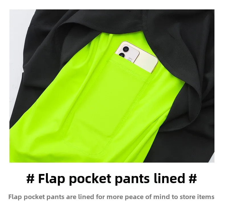 product mens summer sports shorts for gym beach double layer anti exposure marathon running fitness trunks three point design for-9