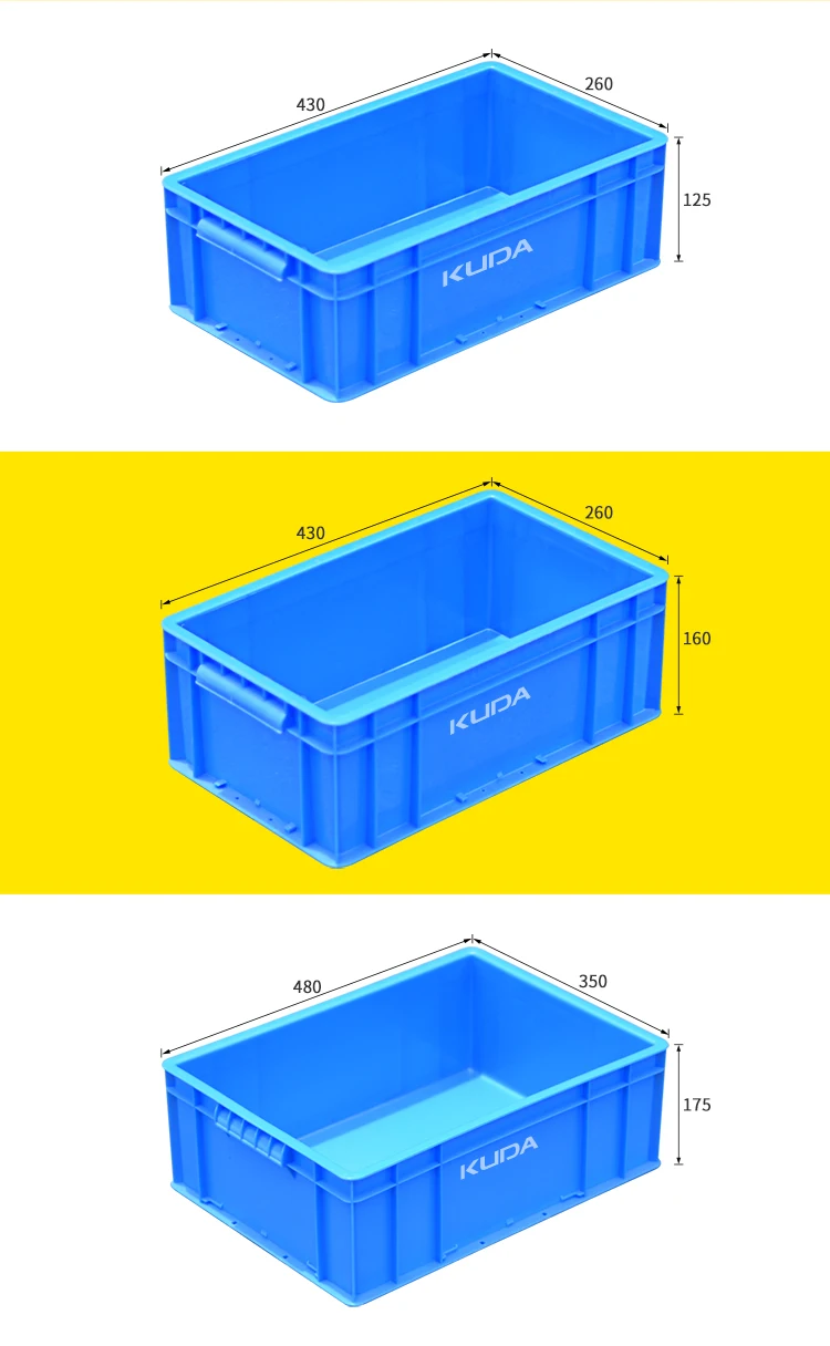 Storage Kuuda KUDA 500-250A-SLZZX Plastic Turnover Box Heavy Duty Stackable Storage ...