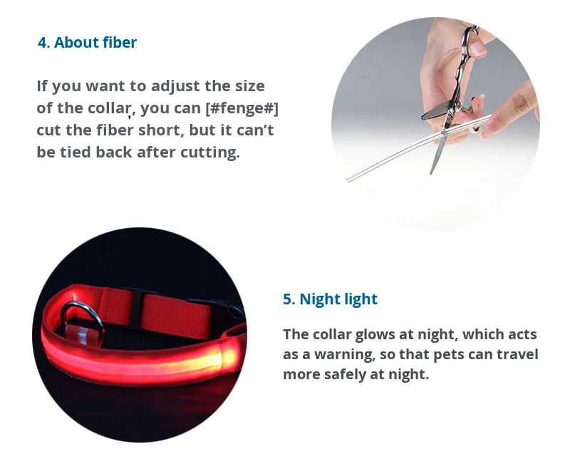 Electronic Pet LED Dog Collar Adjustable Flash Recharge Reflective Rivet Solid Nylon Buckle Closure All Seasons Night Anti-Lost