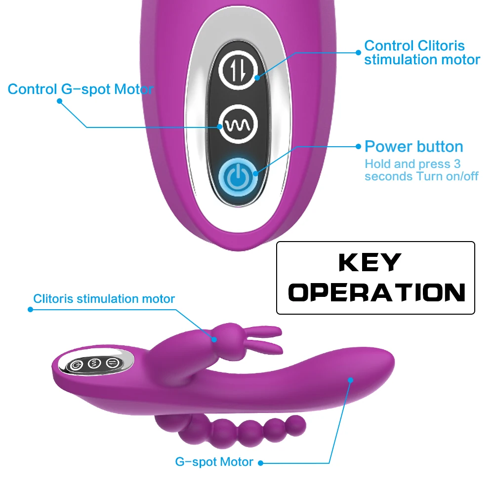 3 In 1 Female Realistic Vagina Clitoris Stimulation Sex Toy Vibrator