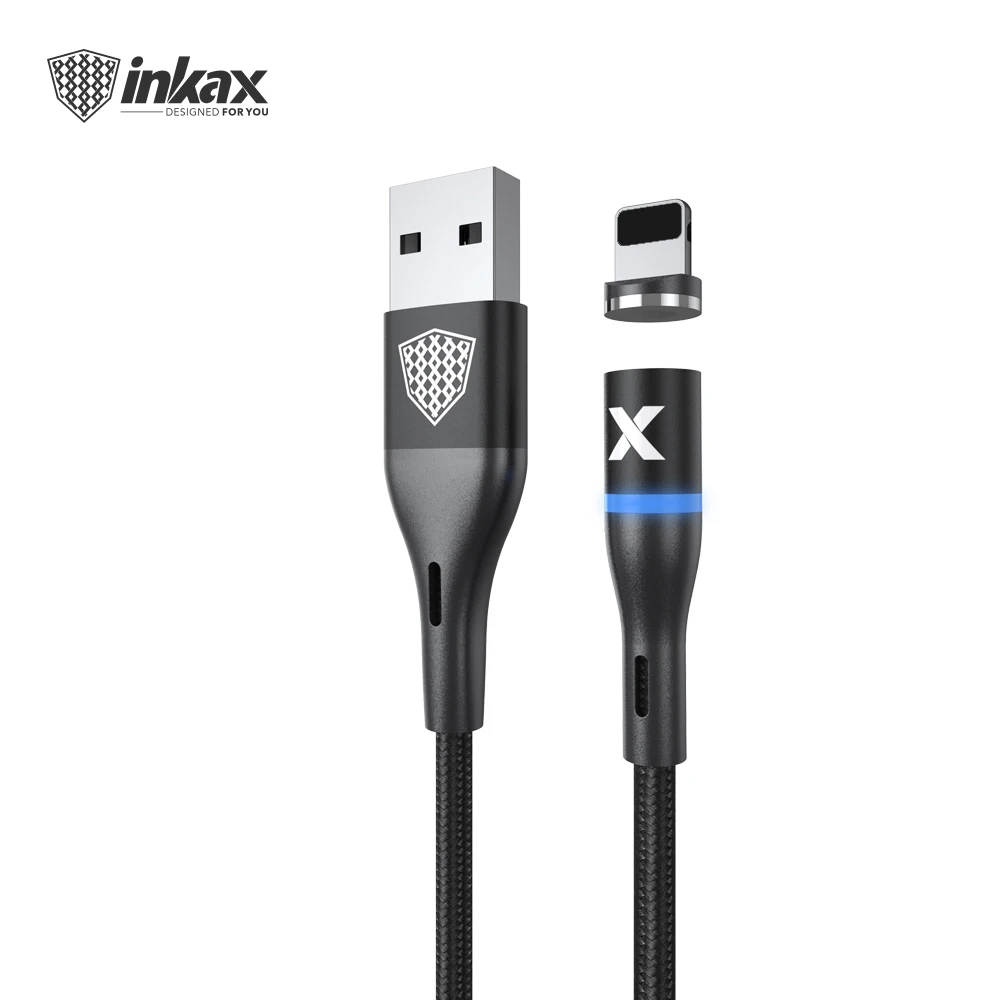 2020 New Hot sale inkax CK--97-IP Strong Magnetic Cable 1M 2.4A USB Charging Cable For iPhone Metal Connector Braid Jacket - ANKUX.COM
