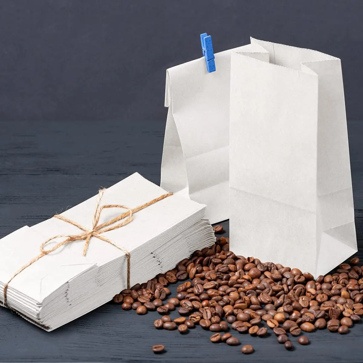 Hot Sale White/Brown Kraft Food Paper Bag Grocery Sandwich Takeaway Fast Food Packaging Bags For Lunch Recyclable factory