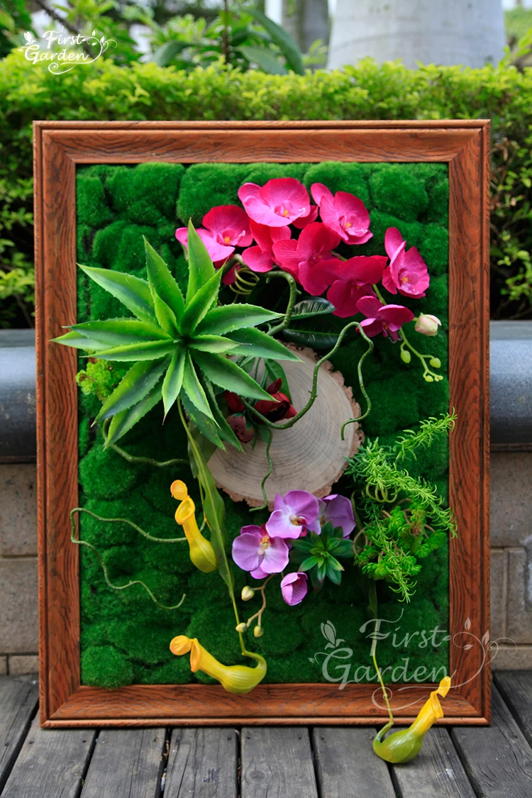 Plante Verte Artificielle De Haute Qualite Cadre Photo 3d Fleurs A Suspendre Pour Decoration Murale De La Maison Buy Cadre Photo Fleur Usine De Cadre Photo En Bois Cadre Photo Pour La Decoration Product On