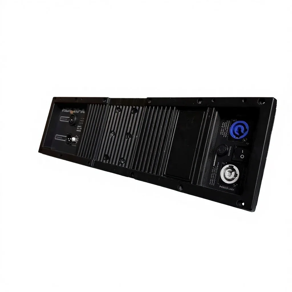 RCF HDL20-A line array module with exposed heatsink and RDNet port