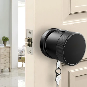 Smart Biometric Fingerprint Round Knob Wifi Tuya Door Lock By App ...