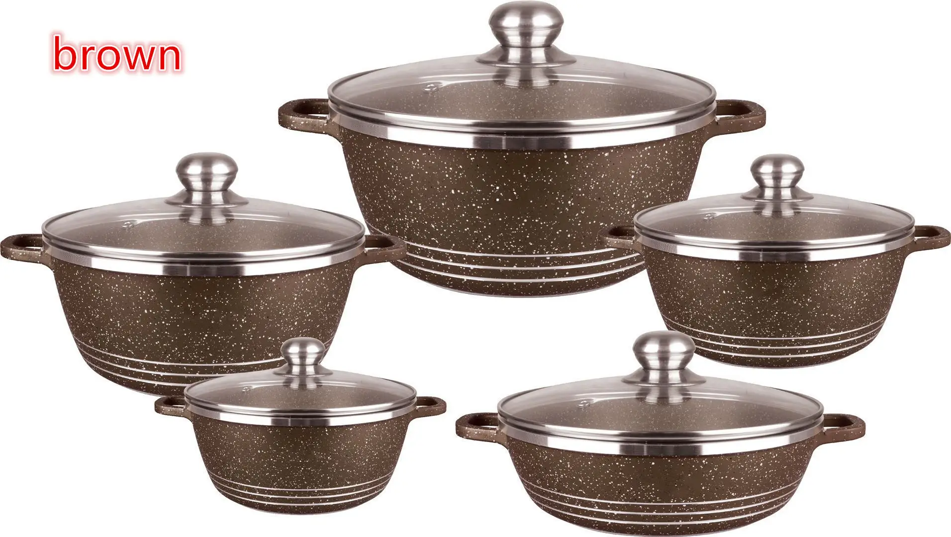 Nonstick Stainless Steel 10pcs Royal Cookware Hot Pot Set Indian Dessini Induction Soup Cooking