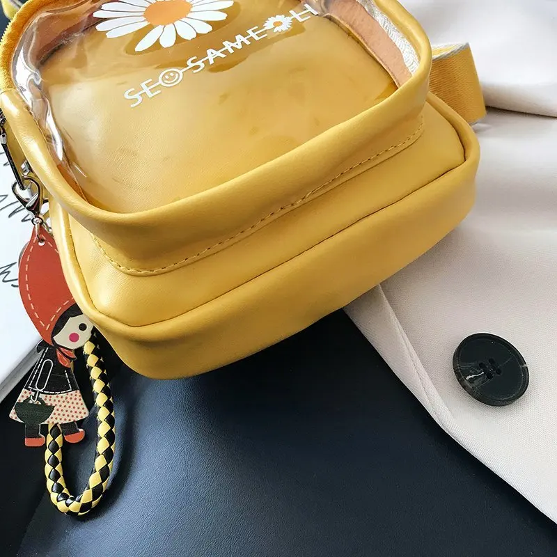 fashion most popular women chest ita bag with clear PVC window for pins custom design transparent ita bag