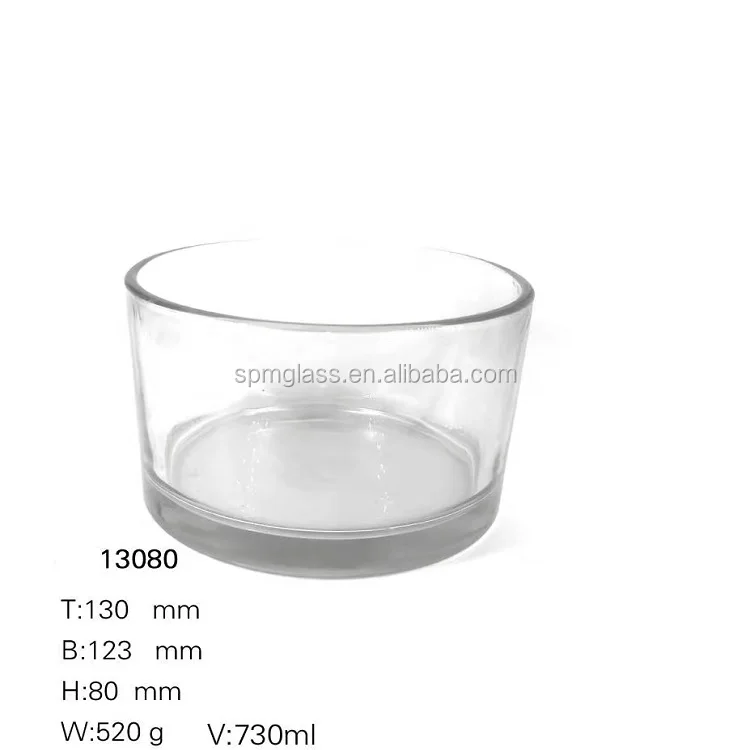 700ml Cylinder Threewick Round Extra Large Candle Jar As Glass Candle