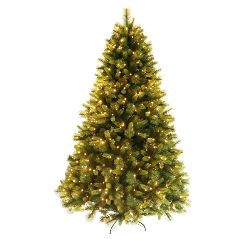 Luxury 210cm mixed Leaf Christmas  Decorative tree with warm white LED lights