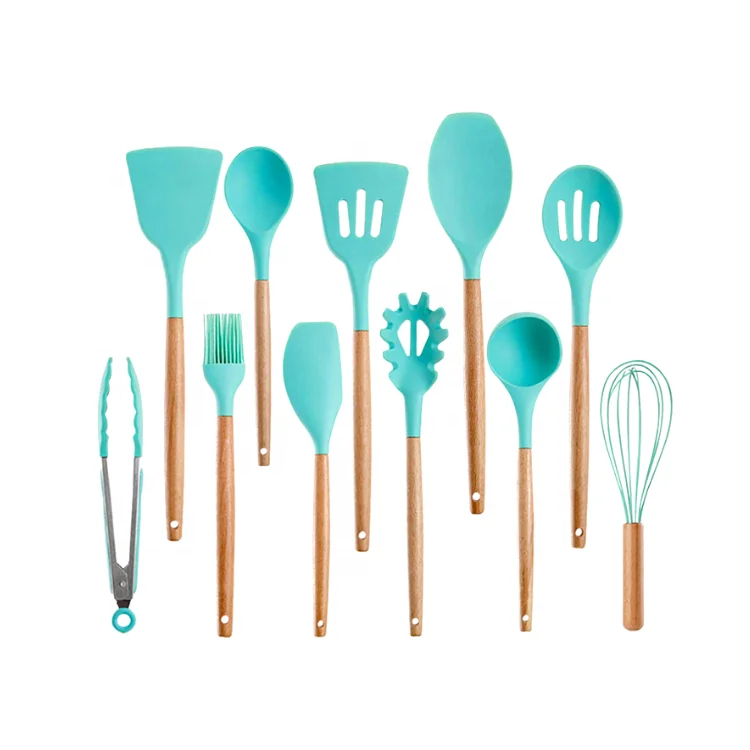silicone bamboo utensils
