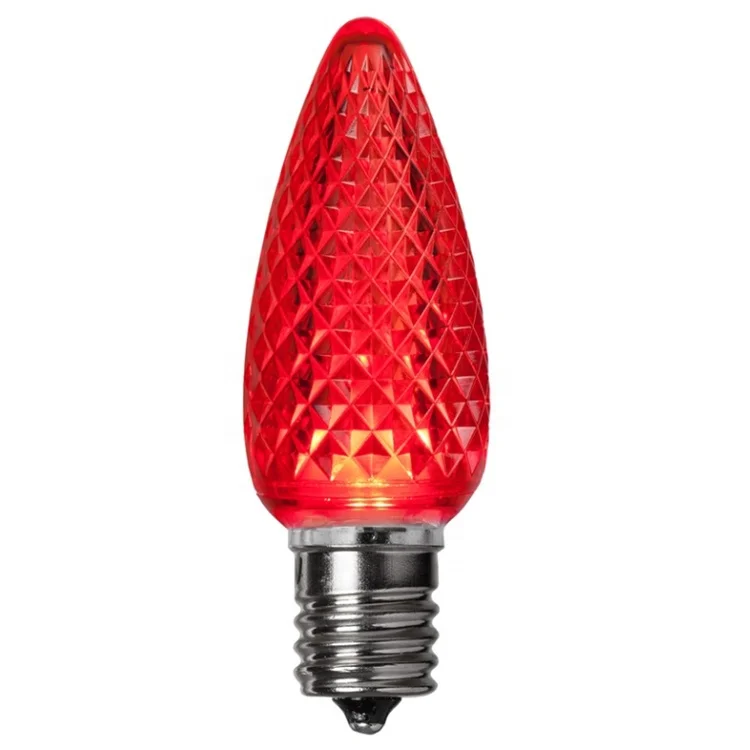 Best Quality Commercial C9 LED Red Faceted Christmas Light bulbs Outdoor For USA