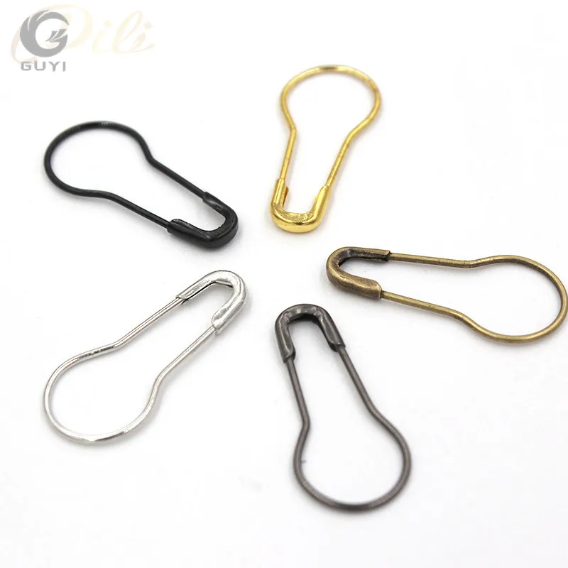 500Pcs Gold Gourd Bulb Pear-Shaped Metal Safety Pins for Hanging Tags 