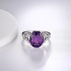 Exquisite Luxury Shiny Natural Amethyst Gemstone Jewelry 925 Sterling Silver Ring