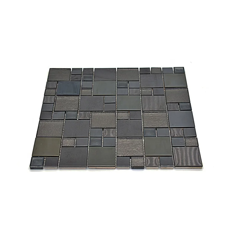 Moonight New Design Black Stainless Steel Mixed Glass French pattern Mosaic for Backsplash and Wall