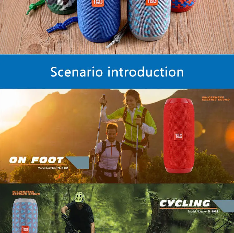 Portable Wireless BT speaker water resist speaker box TF card player USB drive player FM radio TG117 - ANKUX.COM