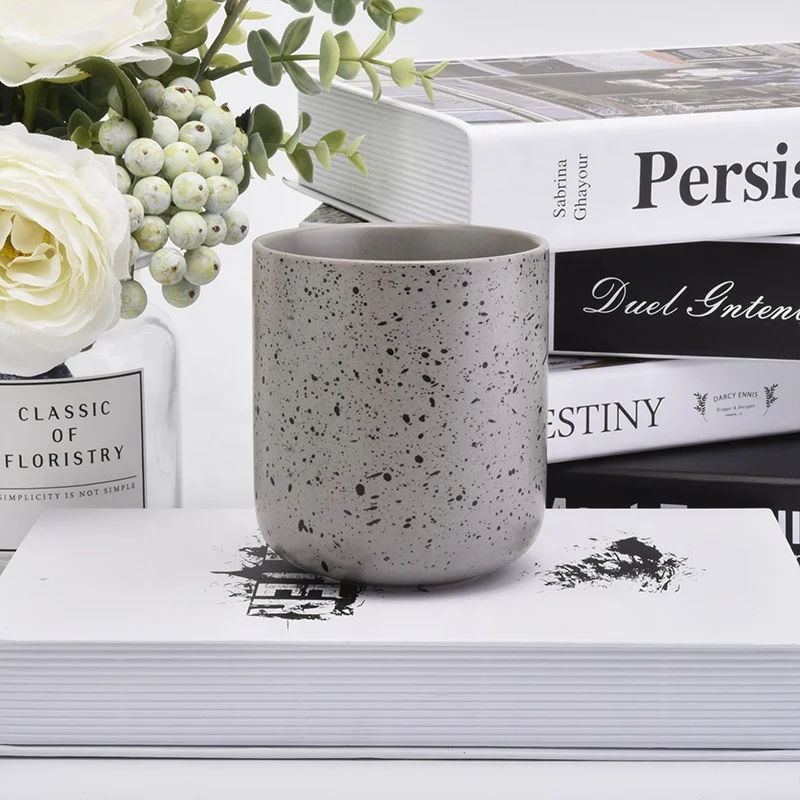Eco friendly cylinder porcelain ceramic candle jar empty candle holders home decoration
