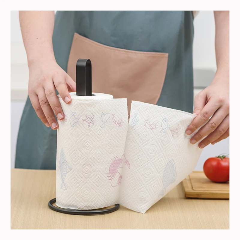 2024 New Kitchen Folded Paper Towel Stand Holder With Shelf