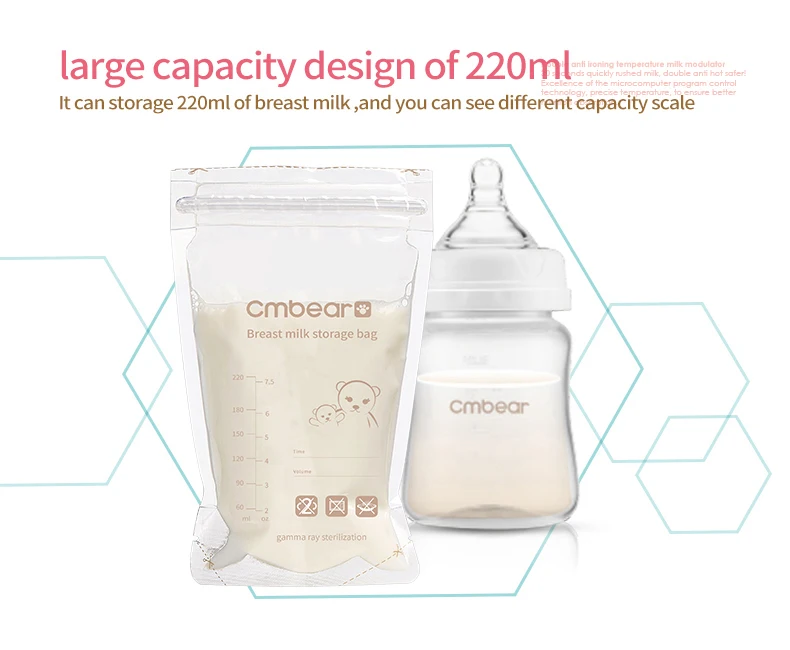 Bpa Free Double Ziplock Breastfeeding Baby Milk Storage Bags Keep Milk Fresh Breast Milk Pouch