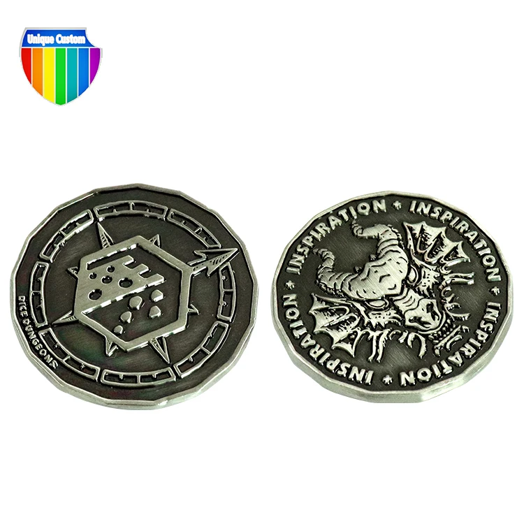 Pièce de monnaie de dragon chinois, pièce plaquée argent porte-bonheur  unique, pièce de monnaie chinoise