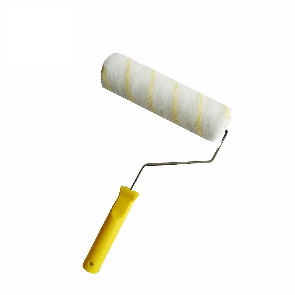 
9 inch medium pile nylon fabric single color PP simple handle paint roller 