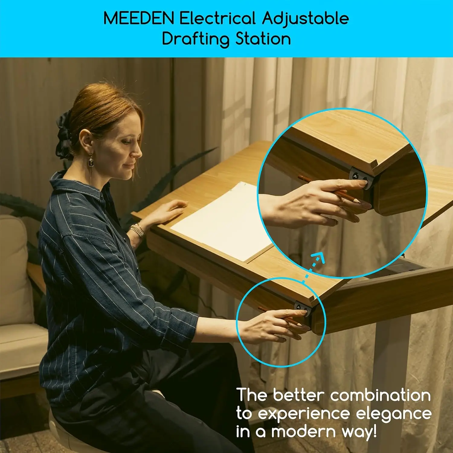 meeden-electric-drafting-table-height-adjustable-drawing-desk-41-x23