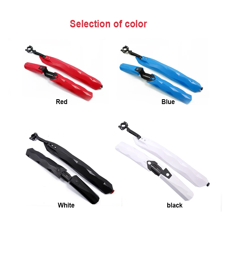 WEST BIKING Bike Fenders with Led Taillight Front Rear Mudguards Bicicleta MTB Quick Release Mountain Portable Bicycle Fender