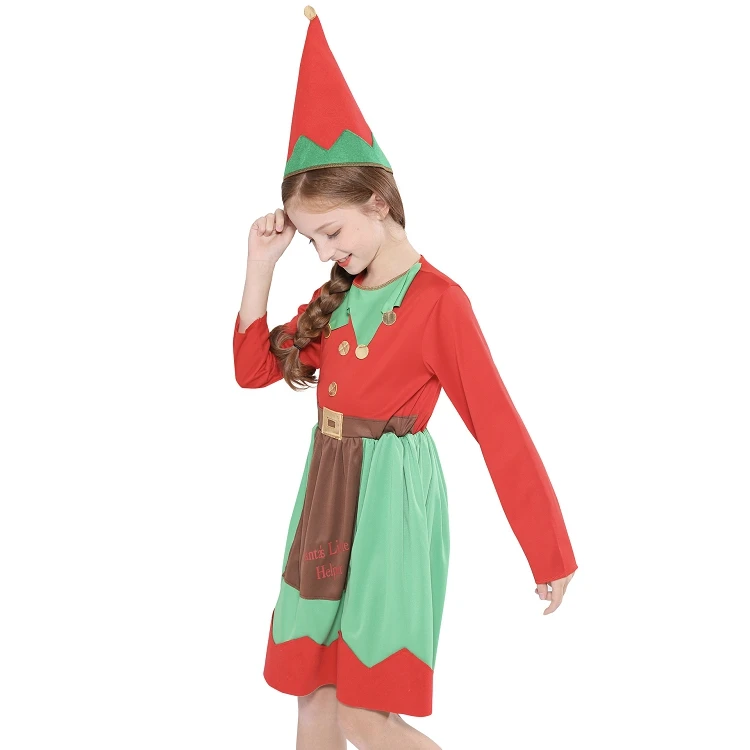 Festive Family Stage Costume  Christmas Elf Girls Skirt