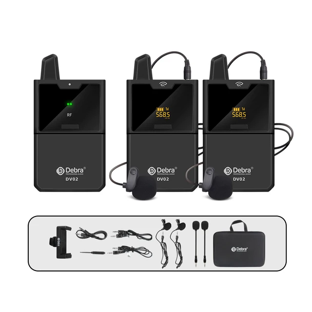 debra dv01/02 uhf wireless lavalier microphone wit