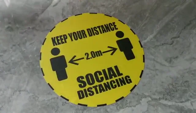 floor stickers social distancing keep your distance stand here