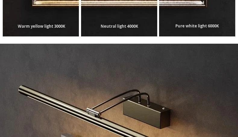 product bronze american style vintage decorative wall lamp with mirror and painting led light 111v 240v for dressing room and bedroom-13