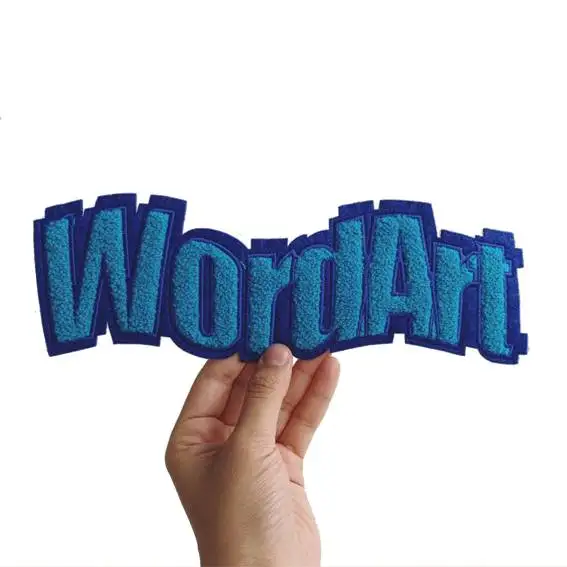 Custom Design Embroidery Chenille Letters Applique Patches Felt Towel