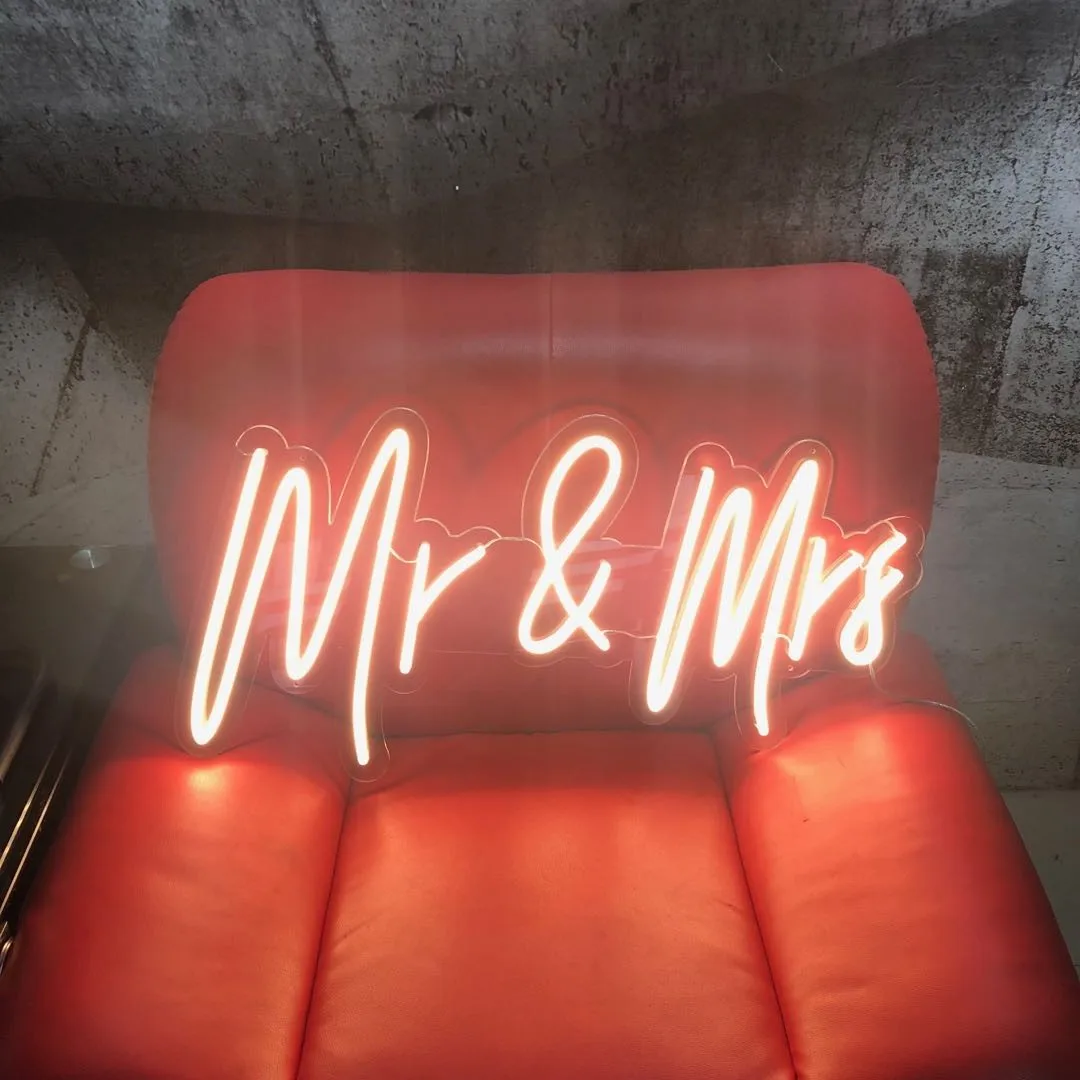 High Brightness Custom Acrylic Led Flex Neon Light Decoration Sign For Wedding Party Event