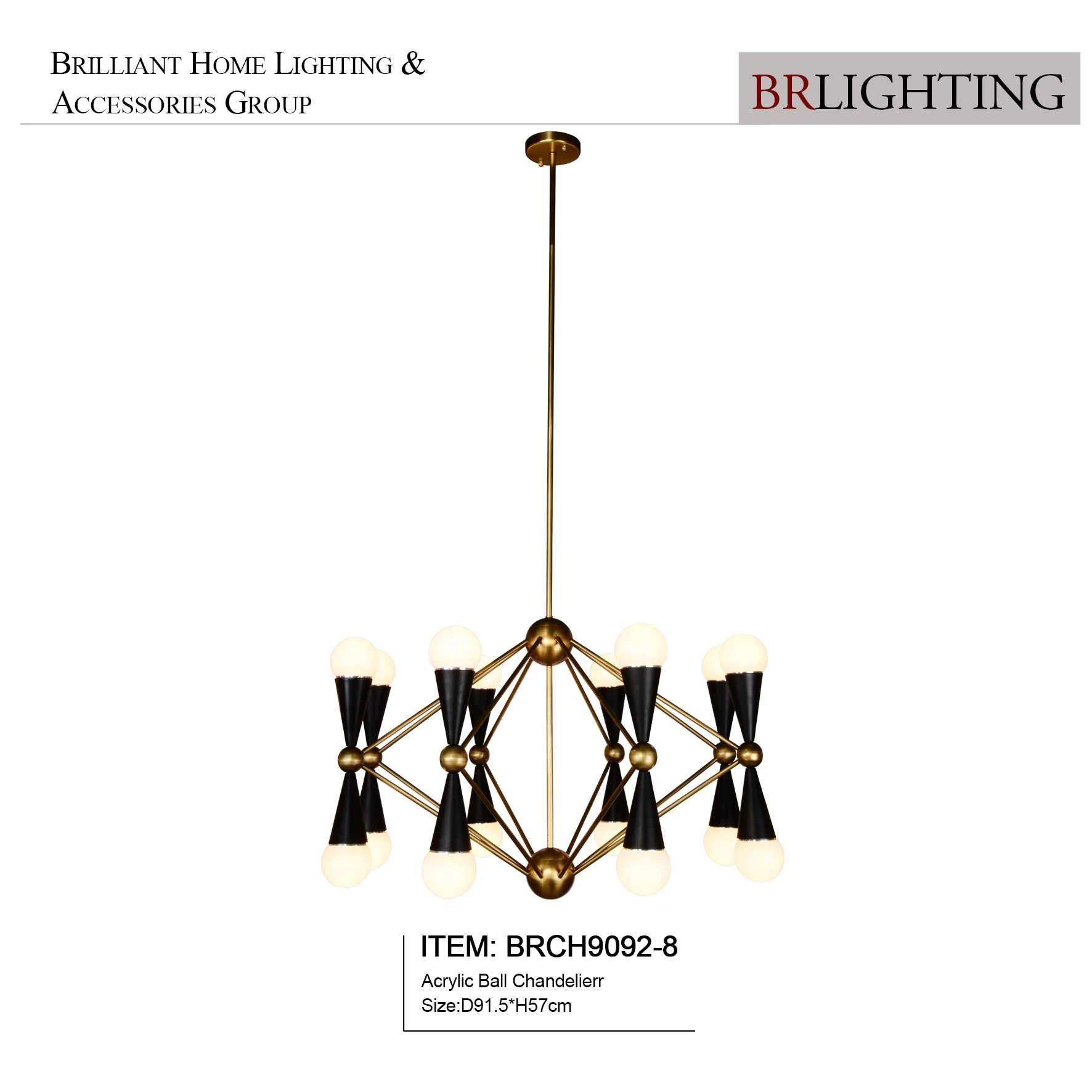 New Arrival Modern Decorative Brass And Acrylic Hanging Lamp Chandelier For Dining Room