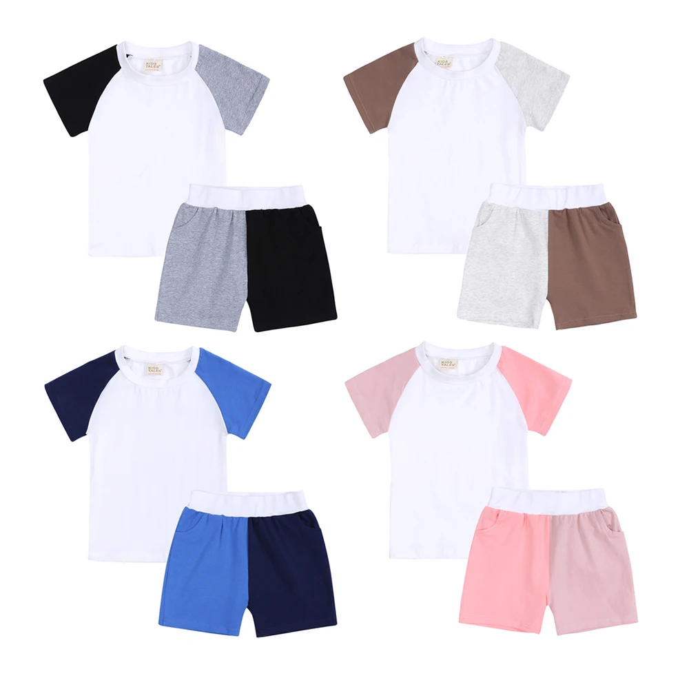 

Boys summer clothing sets 2pcs short sleeve shirt + shorts children clothes pajamas set, As picture
