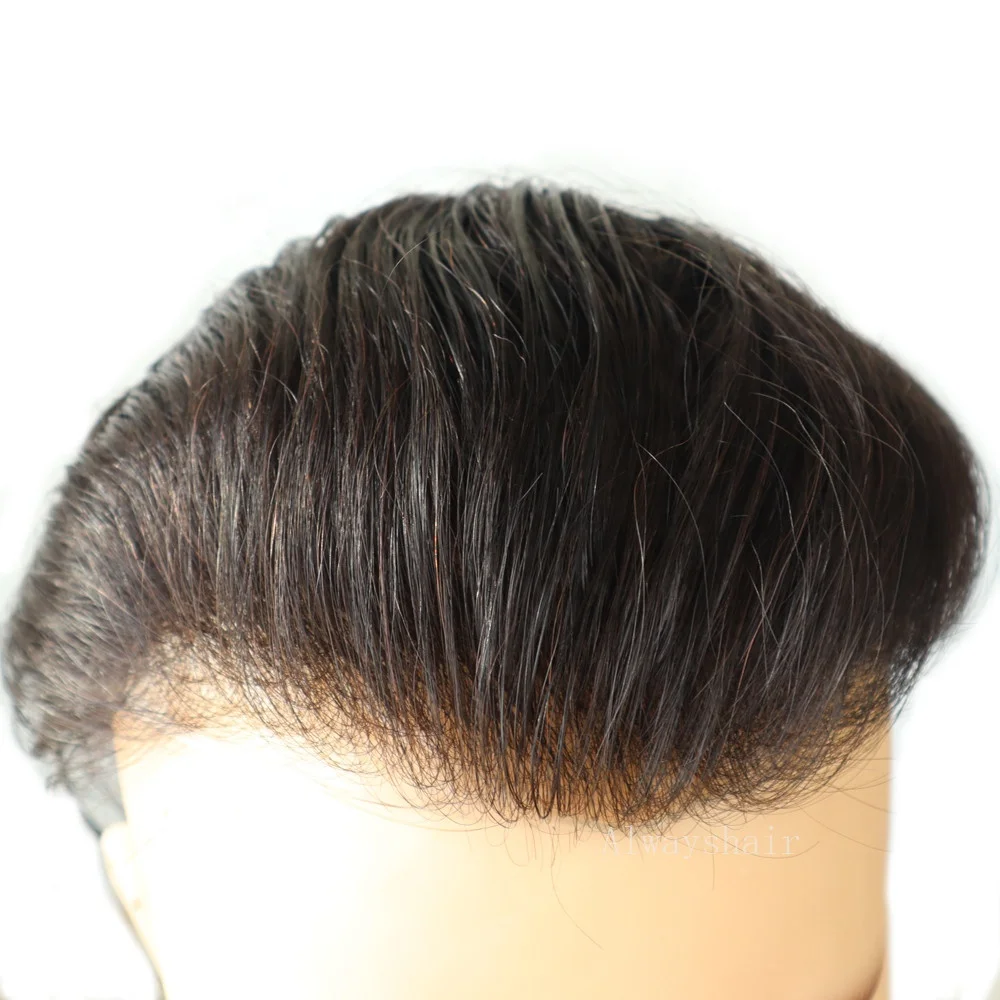 

Invisible Natural Hairline Breathable Super Thin Skin Toupee Human Hair System Unit for Men