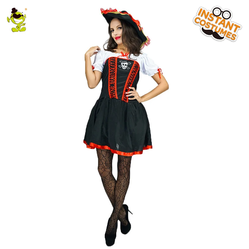 Hot Sales Buccaneer Dress With Hat Halloween Party Dress Cosplay Beauty Pirate Costume For Women Buy Cosplay Buccaneer Costume Halloween Party Dress Women S Pirate Costume Product On Alibaba Com