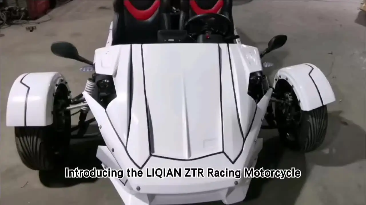 Three Wheels Orange Drive Motorcycle - High Speed Ztr Trike