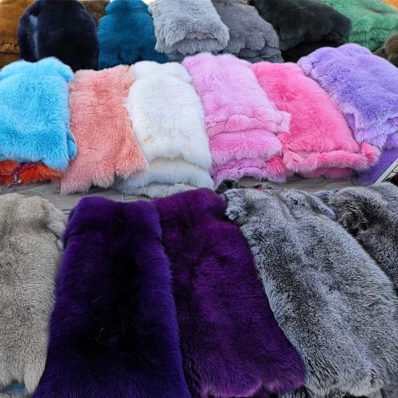 
Wholesale high quality white fox fur real high quality multi-color fur multi-color 