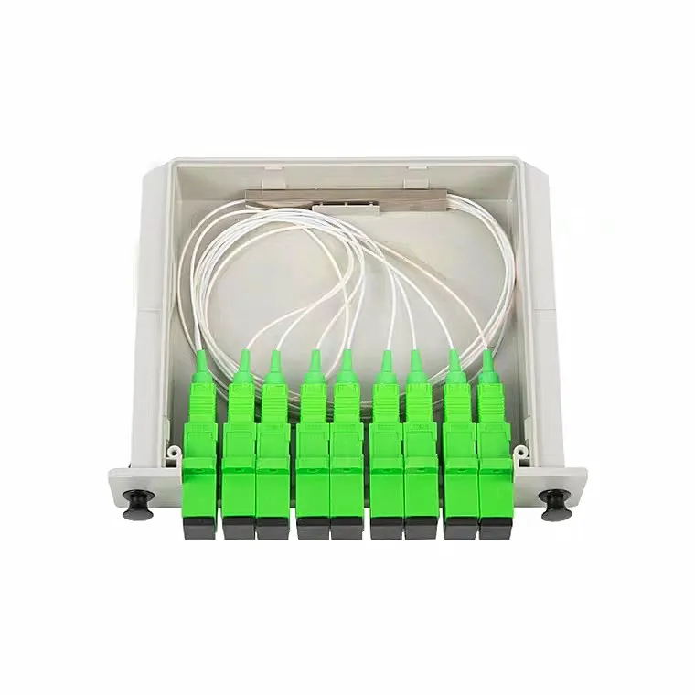 Manufacturer fast deliver Smart Card Splitter 1x8 Fiber Optic Splitter SC/APC UPC  Plug-in Box insrt type LGX type  PLC Splitter details