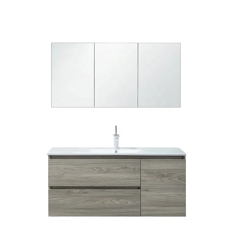 Modern Open Shelf 4 Foot Vanity Bathroom Mirror With Leg Floor
