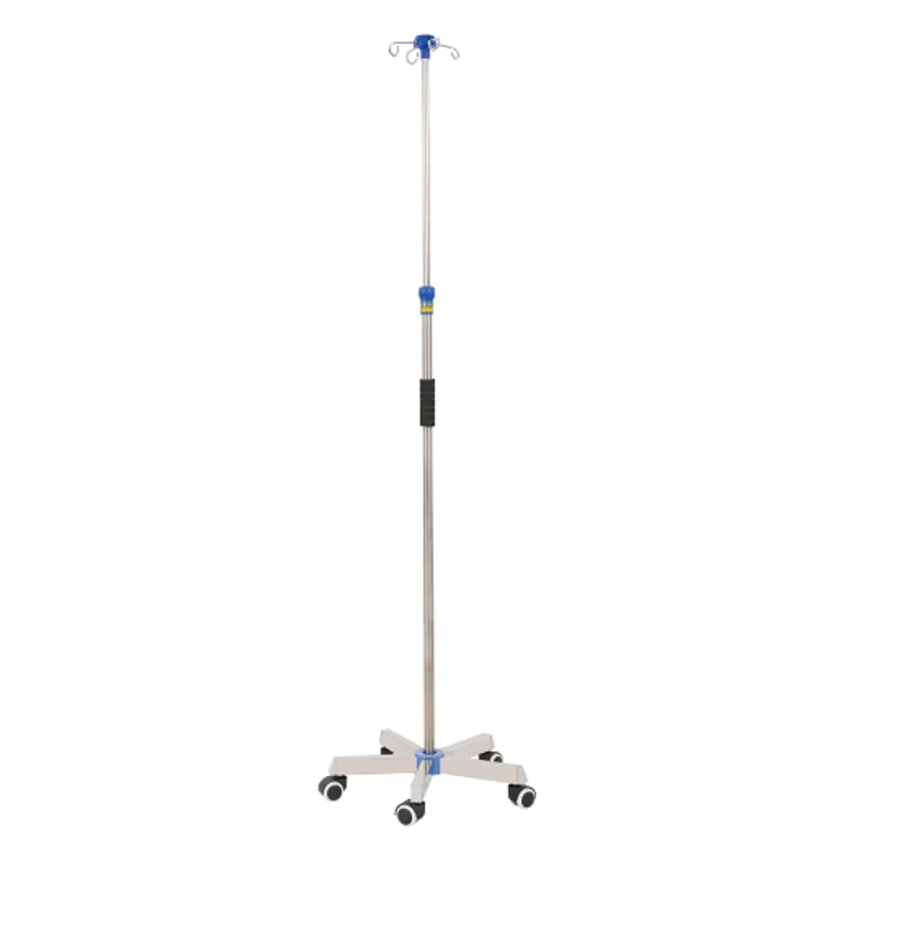 Hospital 5 Legs Mobile Stainless Steel Infusion/iv Pole Drip Stand ...