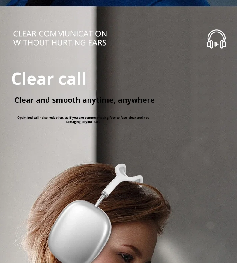 P9 Pro Max Over-Ear Noise-Canceling Wireless Earphones IPX3 Waterproof Type-C Charging LED Battery Indicator for 5.0