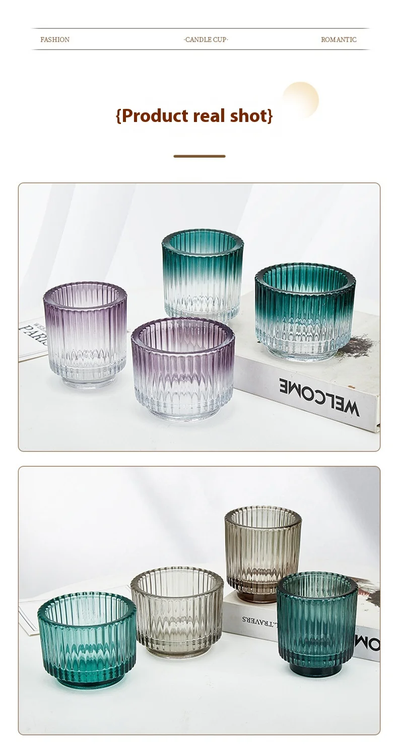 product cylindrical colored glass candle jar luxurious striped empty candle jars-10