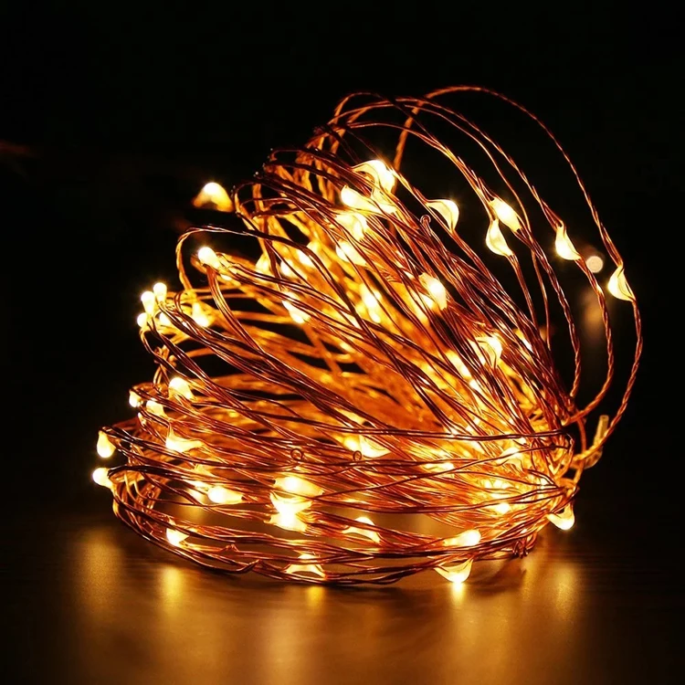 Popular outdoor warm white Christmas Led string light with customized copper wire length